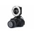 Aputure Amaran HN100 Halo Ring Flash uses 100 high CRI 95  LEDs and has 8 lens adapter rings included  49 77mm  so it fits most Nikon cameras 