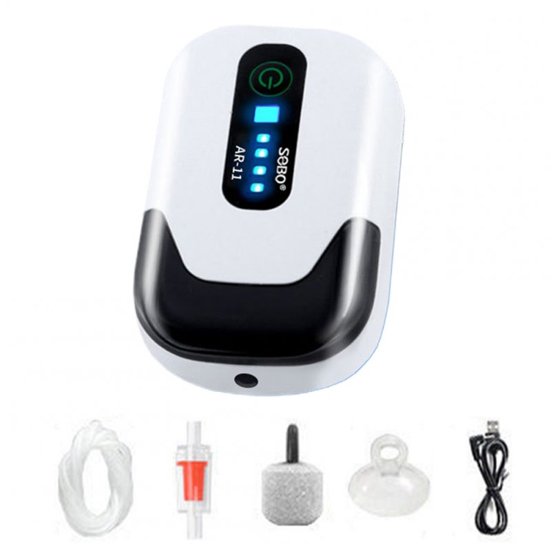 Aquarium Oxygen Air Pump With Rechargeable Lithium Battery Portable Silent Energy-saving Outdoor Fishing Compressor AR-11 single hole