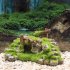 Aquarium Resin Moss Bridge Fish Cave Tortoise Cylinder Landscape Rockery green