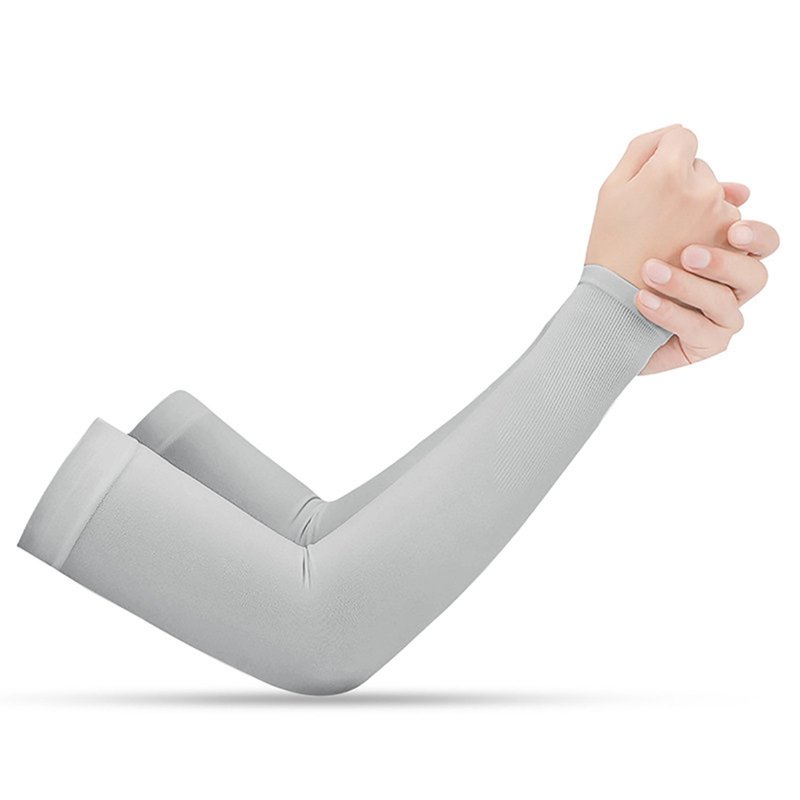 Arm Sleeves For Women Men Summer Ice Silk Sun Protection Arm Sleeves For Outdoor Cycling Driving Sports grey