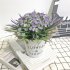 Artificial Babysbreath Plant Potted with Letters Printing Metal Bucket for Decoration purple