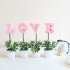 Artificial  Bonsai Home  Love   Sculpted  Topiary Ceramic Pots For  Valentine  Day Pink love