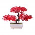 Artificial Chamaecyparis Pisifera Shape Plant Bonsai for Home Dinning Table Ornament red