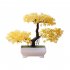 Artificial Chamaecyparis Pisifera Shape Plant Bonsai for Home Dinning Table Ornament yellow