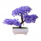 Artificial Chamaecyparis Pisifera Shape Plant Bonsai for Home Dinning Table Ornament purple