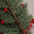 Artificial Door Lintel with Greenery Berry Plaid Bow Door Hanging Decorative Swag Christmas with lights