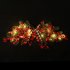 Artificial Door Lintel with Greenery Berry Plaid Bow Door Hanging Decorative Swag Christmas with lights