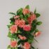 Artificial Fake Rose Silk Flower Green Leaf Vine Garland  Party Decor Wedding Garden Bouquet House Decor 240cm Light Pink
