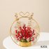 Artificial Flower Basket Berry Flowers Bouquet Fake Plant with Metal Flower Pot Christmas Gift Style B