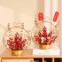 Artificial Flower Basket Berry Flowers Bouquet Fake Plant with Metal Flower Pot Christmas Gift Style A