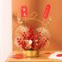 Artificial Flower Basket Berry Flowers Bouquet Fake Plant with Metal Flower Pot Christmas Gift Style A