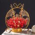 Artificial Flower Basket Berry Flowers Bouquet Fake Plant with Metal Flower Pot Christmas Gift Style B