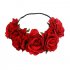 Artificial Flower Garland Rose Love Shape Wreath Headband Silk Rose Wedding Car Decor black