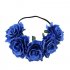 Artificial Flower Garland Rose Love Shape Wreath Headband Silk Rose Wedding Car Decor purple