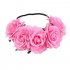 Artificial Flower Garland Rose Love Shape Wreath Headband Silk Rose Wedding Car Decor green