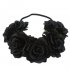 Artificial Flower Garland Rose Love Shape Wreath Headband Silk Rose Wedding Car Decor green