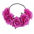 Artificial Flower Garland Rose Love Shape Wreath Headband Silk Rose Wedding Car Decor Light purple