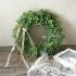 Artificial Leaf Wreath with Bow Door Hanging Wall Window Decoration Wreath Holiday Festival Wedding Decor  Style A
