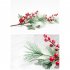Artificial Red Berry Pine Twigs Decoration for Christmas Crafts Party Home Decor 1 branch