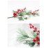 Artificial Red Berry Pine Twigs Decoration for Christmas Crafts Party Home Decor 1 branch