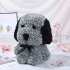 Artificial Rose Flowers Pug Shape Romantic Doll Toy for Festival Birthday Party DIY Decoration gray