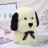 Artificial Rose Flowers Pug Shape Romantic Doll Toy for Festival Birthday Party DIY Decoration white