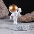 Astronaut Model Mobile Phone  Holder Bracket Night Light Fashion Stable Anti slip Tablet Desktop Stand Resin Decorative Crafts Kung Fu  Golden 