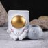 Astronaut Model Mobile Phone  Holder Bracket Night Light Fashion Stable Anti slip Tablet Desktop Stand Resin Decorative Crafts Thinking  Golden 