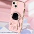 Astronaut Stand Phone Case for iPhone Series Mini Shockproof Silicone Phone Kickstand Cover Pink iPhone14
