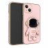 Astronaut Stand Phone Case for iPhone Series Mini Shockproof Silicone Phone Kickstand Cover Pink iPhone14 plus