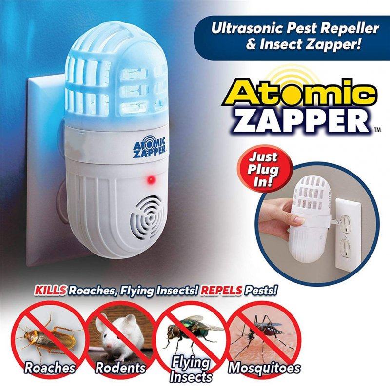 Atomi Zabber Ultrasonic Mosquito Repellent Insect Killer Lamp Environment Cleaning Control Reject Devices EU Plug