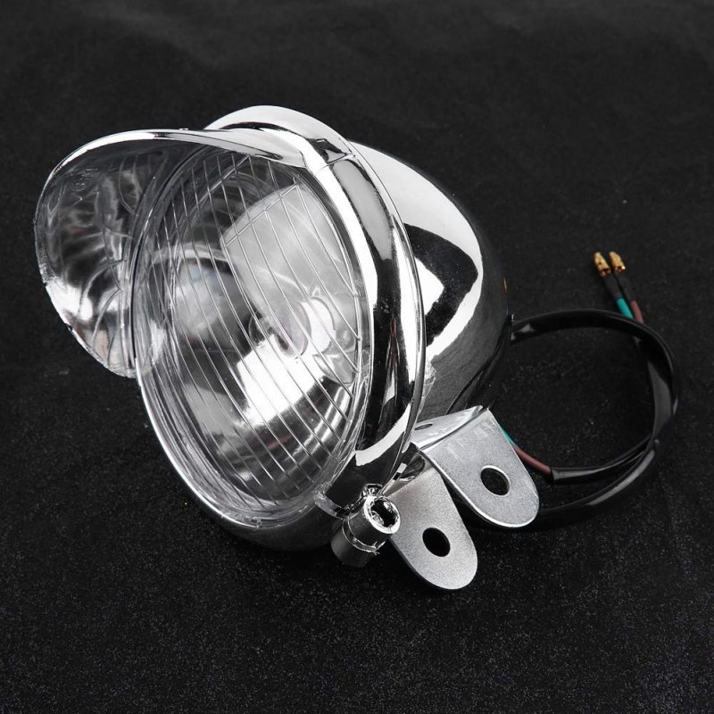 12v Universal Chrome Color ABS Motorcycle Fog Lights Headlight Lamp 