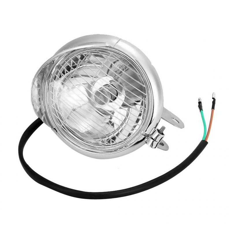 12v Universal Chrome Color ABS Motorcycle Fog Lights Headlight Lamp 