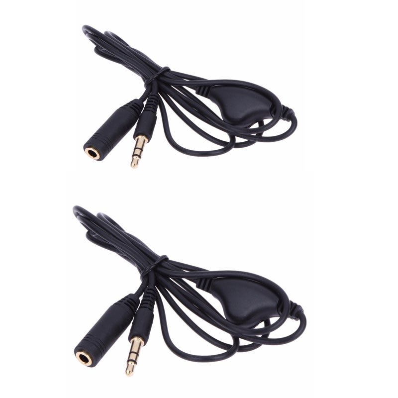 Audio Cable 3.5 Male to Female Headset Extension Audio Cable 2 pieces