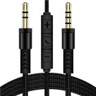 Audio Cable 3.5mm To Jack 3.5mm Speaker Line 1.2m Aux Cable Male To Male With Mic To Volume Control For Headphone black