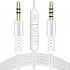Audio Cable 3 5mm To Jack 3 5mm Speaker Line 1 2m Aux Cable Male To Male With Mic To Volume Control For Headphone black