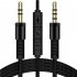 Audio Cable 3 5mm To Jack 3 5mm Speaker Line 1 2m Aux Cable Male To Male With Mic To Volume Control For Headphone black