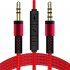 Audio Cable 3 5mm To Jack 3 5mm Speaker Line 1 2m Aux Cable Male To Male With Mic To Volume Control For Headphone black