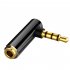 Audio Jack 3 5mm to 3 5mm Right Angle Male to Female Stereo Audio L shaped Headphone Converter 90 Degrees Gold