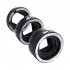 Auto Focus AF Extension Tube Set for Canon SLR Camera EF S Lens Plastic Tube Metal Bayonet black