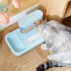 Automatic  Dispenser Double Bowl Drinking Fountain For Cat Dog Drinking Feeding Sky blue Landscape bowl