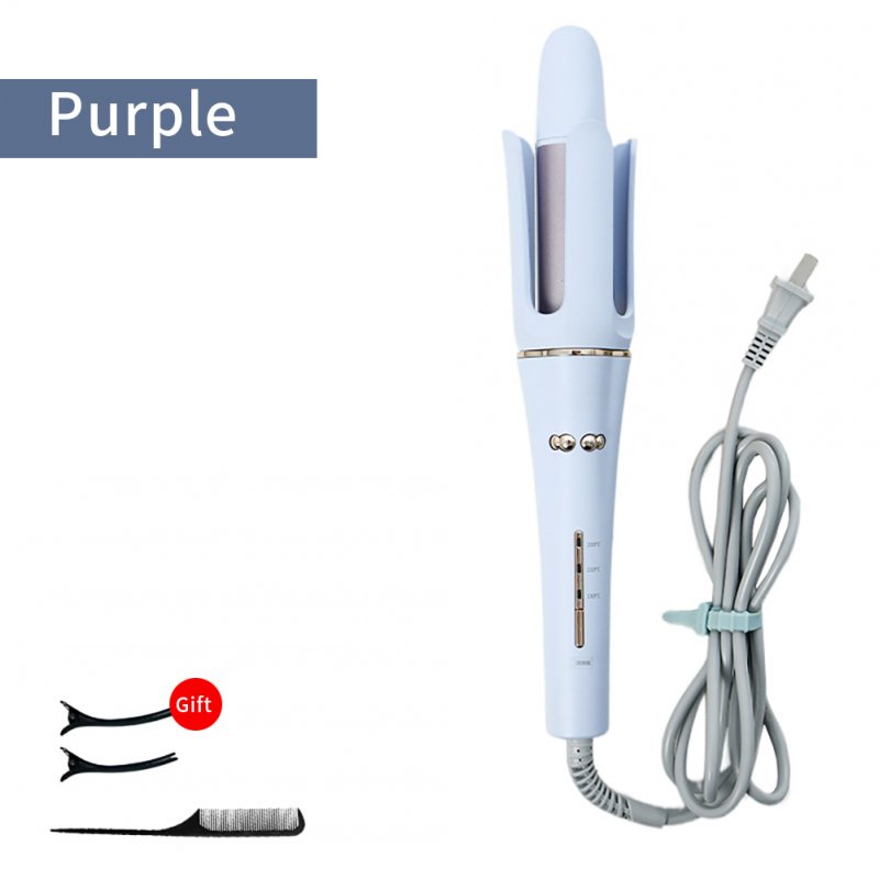 Automatic Hair Curler, Curling Iron 32mm Diameter Large Slot, Anti-Tangle Rotating Curling Iron With 3 Gear Temperature Auto Hair Curler, For Hair Styling Hair Salon LC-102 purple curling iron