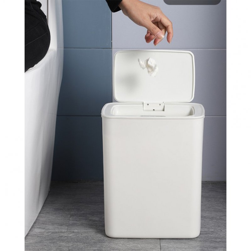 Automatic Touchless Motion Sensor Kitchen Trash Can Kick Dustbin Sensor Waste Garbage Bin Nordic White