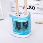 Automatic Two hole Electric Pencil Sharpener Home Office School Supplies blue