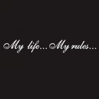 Automatic sticker my life my rules Words Pattern Car Stickers Decoration Decals white