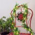Automatical Eucalyptus Leaves Rattan Lights 8 Lighting Modes Weatherproof Lights String For Patio Decoration Solar 5m 50 lights