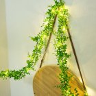Automatical Eucalyptus Leaves Rattan Lights 8 Lighting Modes Weatherproof Lights String For Patio Decoration Battery 2M 20 Lights