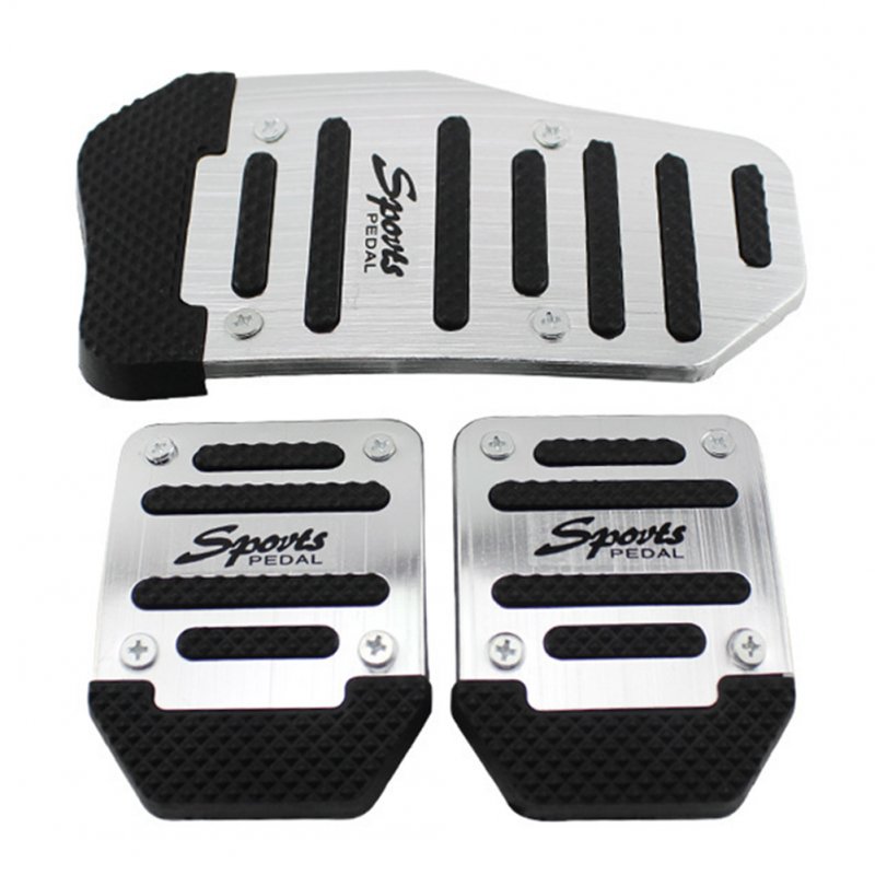 Automobile Anti-skid Foot Pedal Manual / Auto Gear Accelerator Brake Pedal Cover Treadle Set Universal Application Manual - Silver