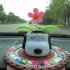 Automobile Decoration Solar Powered Cartoon Snoopy Shape Flowerpot Flip Flap Leaf Dancing Car Toys