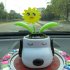 Automobile Decoration Solar Powered Cartoon Snoopy Shape Flowerpot Flip Flap Leaf Dancing Car Toys
